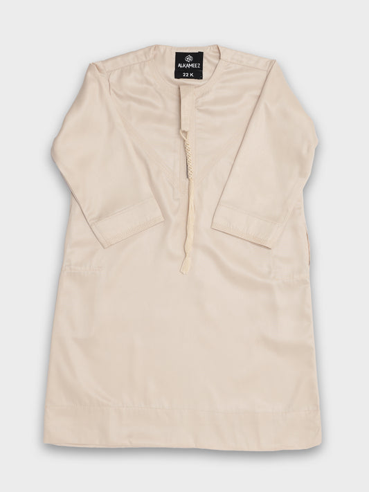 Shiny Emarati Cream Thobe - Kids