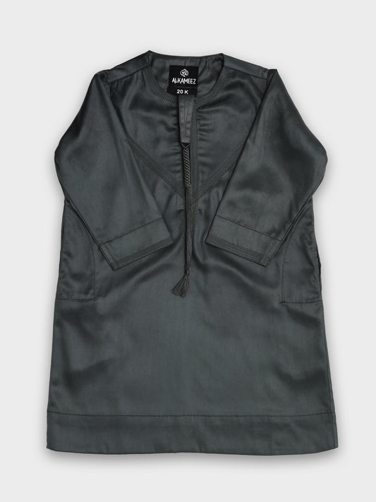 Shiny Emarati Hunter Green Thobe - Kids