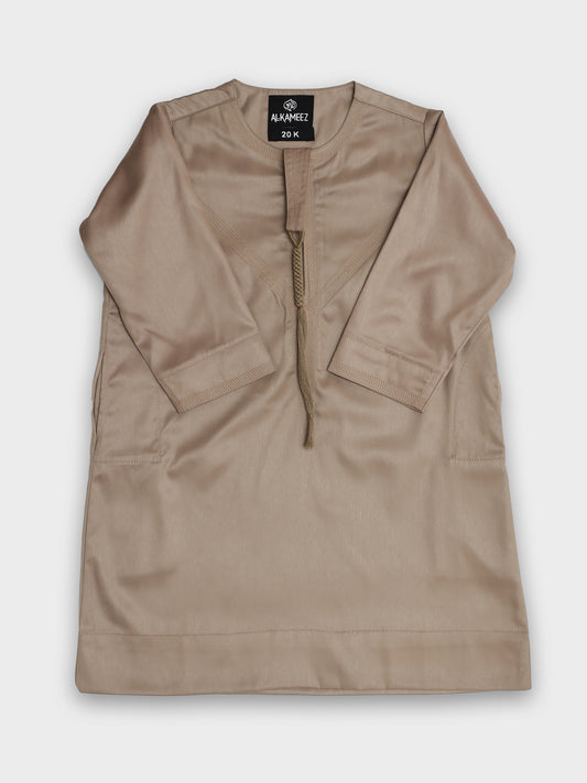 Shiny Emarati Khaki Thobe - Kids