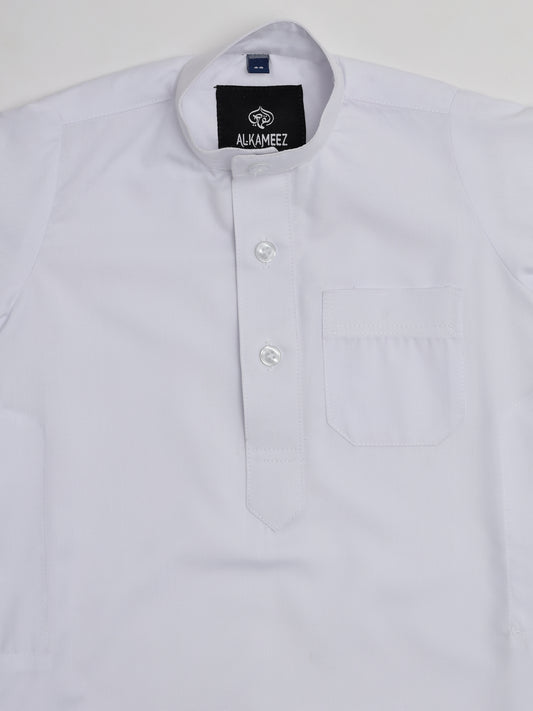 Simple Saudi White Thobe - Kids