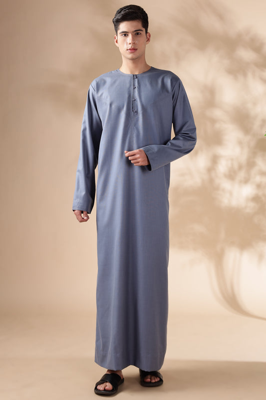 Majestic Omani Pigeon Blue Thobe - Men