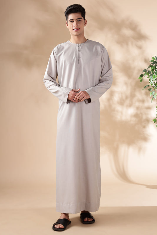 Majestic Omani Chalk Beige Thobe - Men