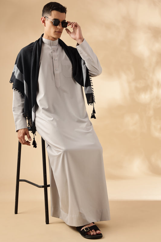 Simple Saudi Slate Grey Thobe - Men