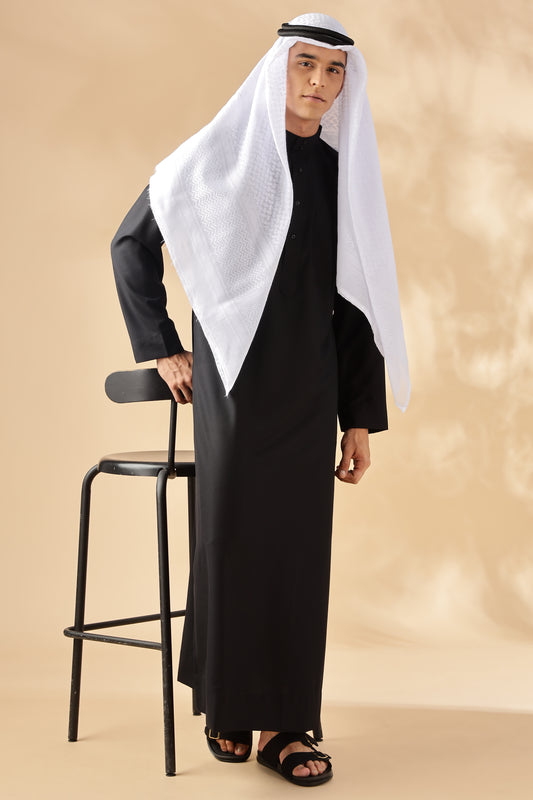 Simple Saudi Black Thobe - Men