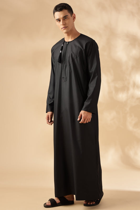 Crown Omani Black Thobe - Men