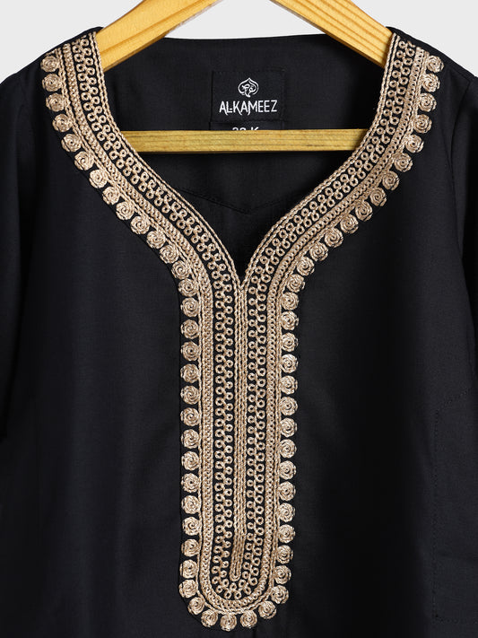 Royal Moroccan Black Thobe - Kids