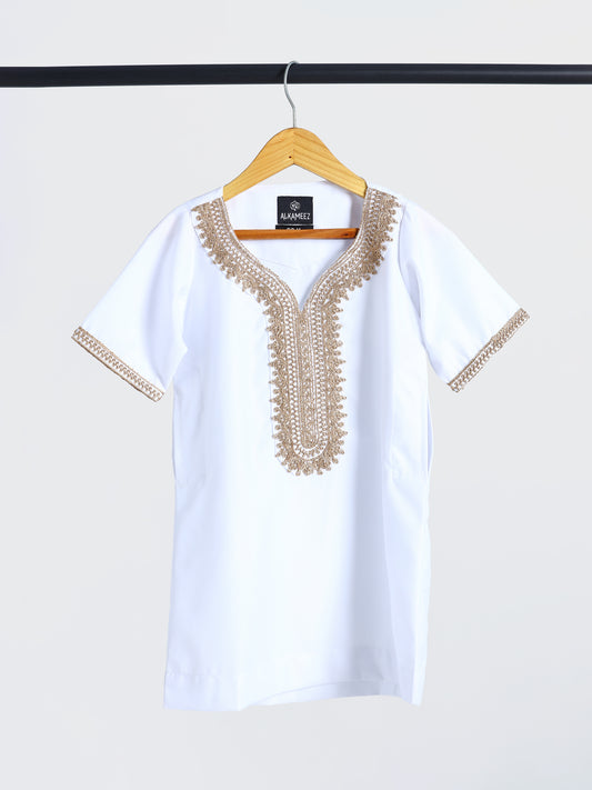 Royal Moroccan White Thobe - Kids