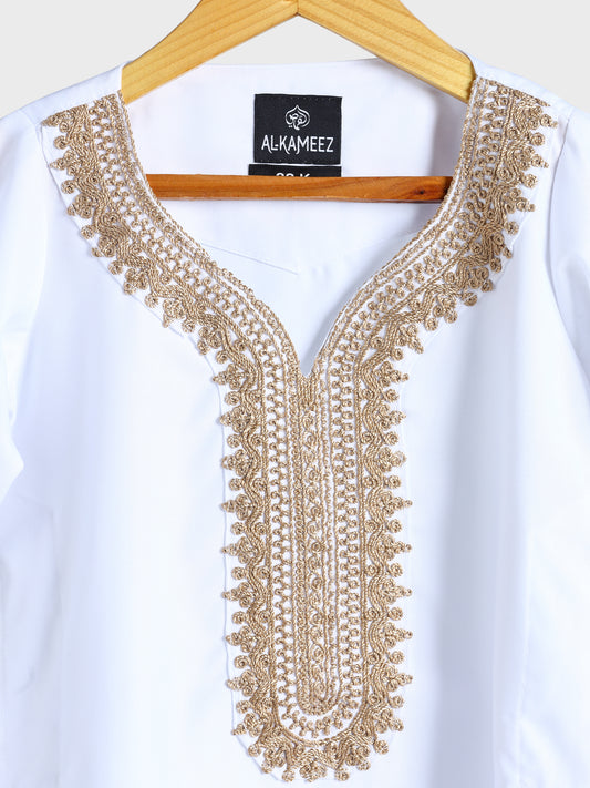 Royal Moroccan White Thobe - Kids