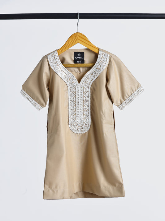 Royal Moroccan Tan Beige Thobe - Kids