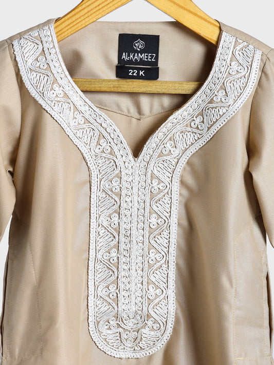 Royal Moroccan Tan Beige Thobe - Kids