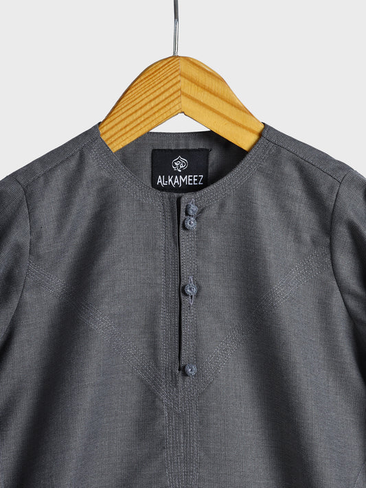 Majestic Omani Iron Grey Thobe - Kids