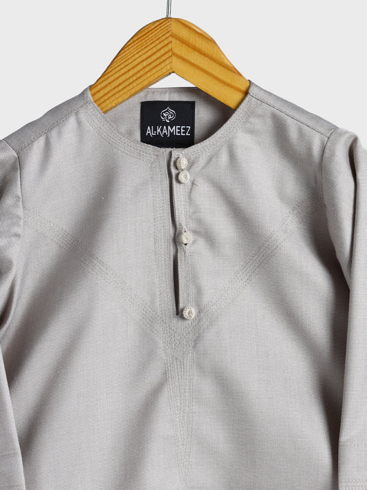 Majestic Omani Chalk Beige Thobe - Kids