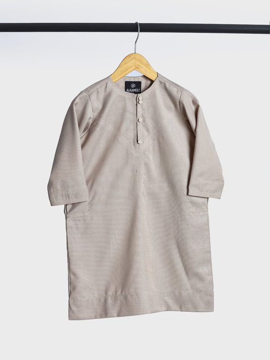 Majestic Omani Neutral Beige Thobe - Kids
