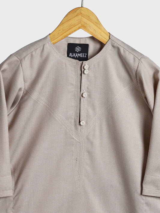 Majestic Omani Neutral Beige Thobe - Kids