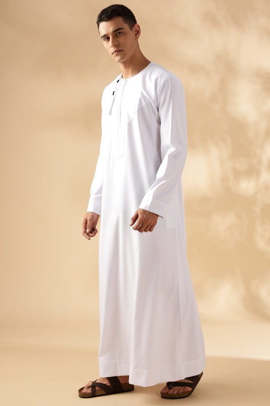 Crown Omani White Thobe - Men