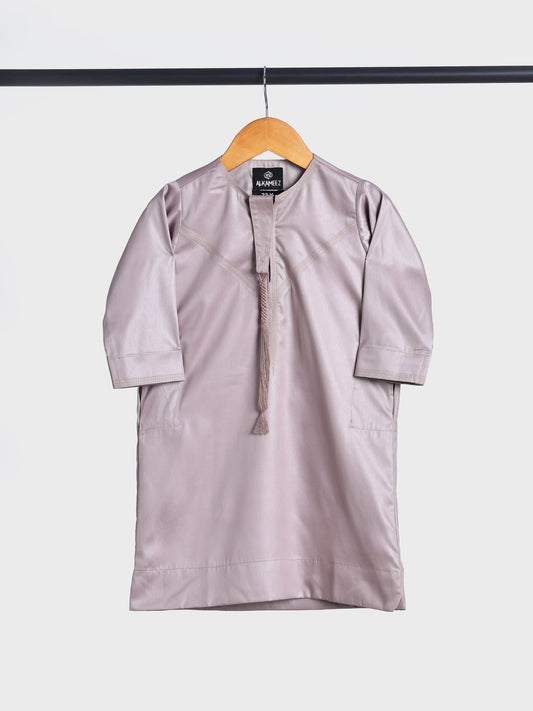Shiny Emarati Rose Mauve Thobe - Kids
