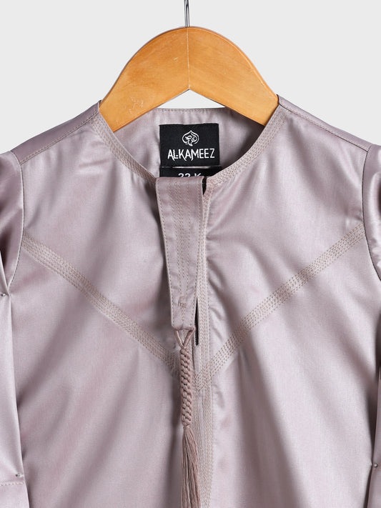 Shiny Emarati Rose Mauve Thobe - Kids