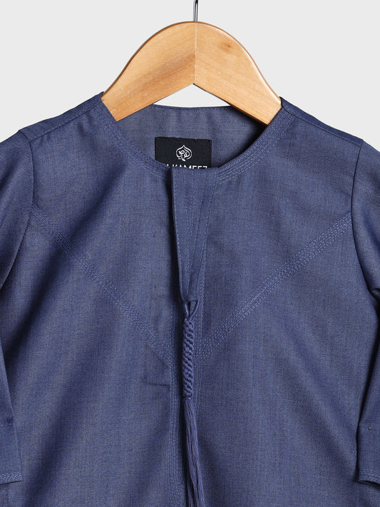 Classic Emarati Oxford Blue Thobe - Kids