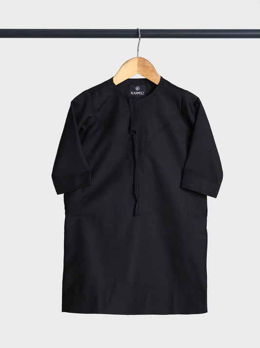 Classic Emarati Black Thobe - Kids