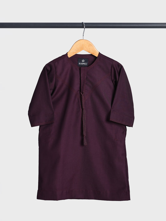 Classic Emarati Plum Purple Thobe - Kids