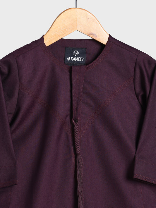 Classic Emarati Plum Purple Thobe - Kids