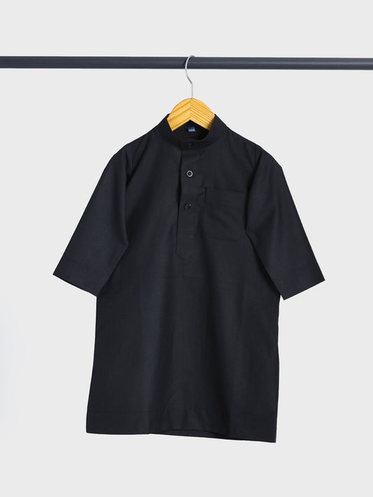 Simple Saudi Black Thobe - Kids