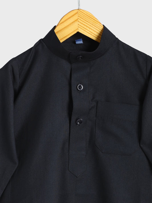 Simple Saudi Black Thobe - Kids