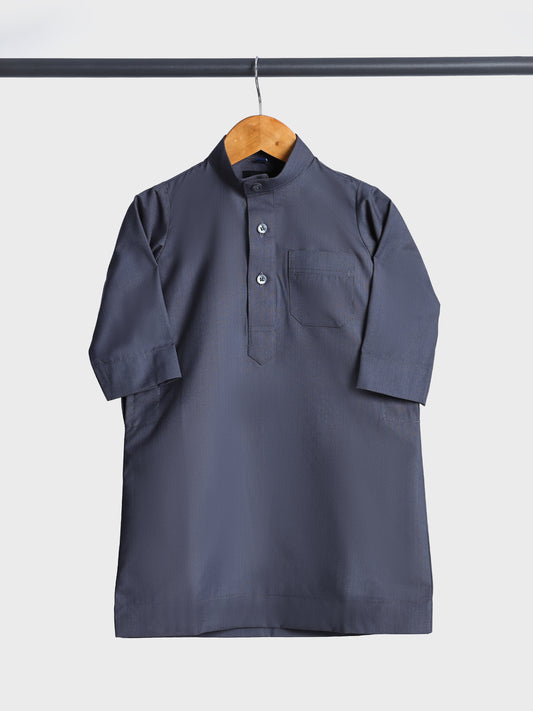 Simple Saudi Ash Grey Thobe - Kids