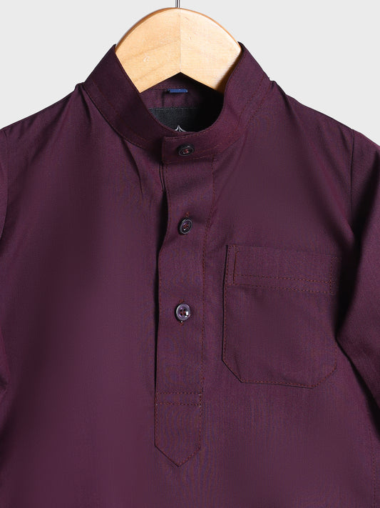 Simple Saudi Purple Thobe - Kids