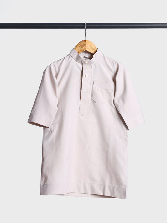 Simple Saudi Cream Thobe - Kids