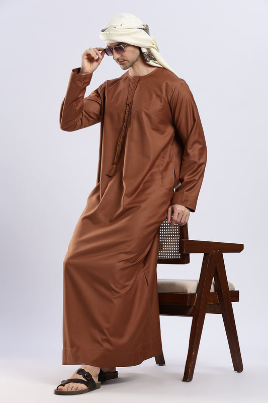 Classic Emarati Toffee Brown Thobe - Men