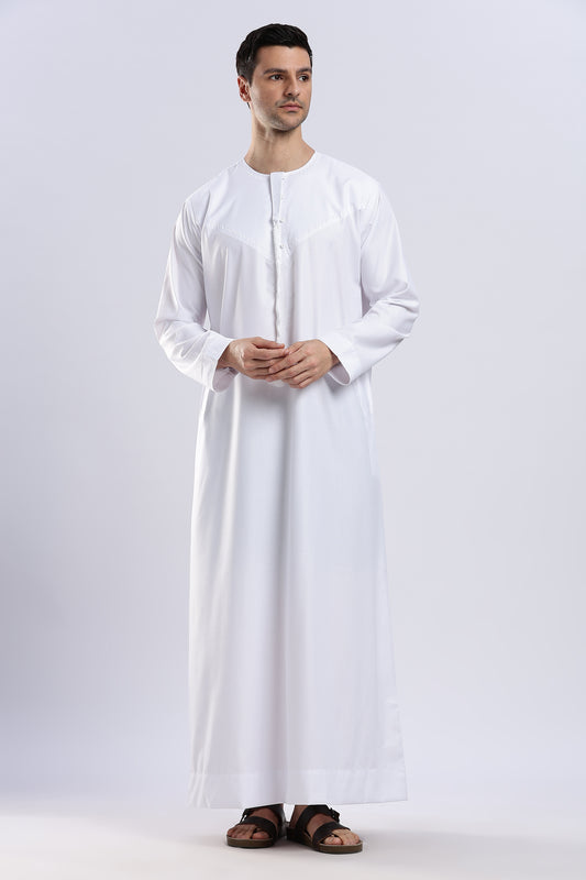 Noir Emarati White Thobe - Men
