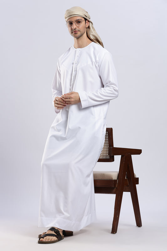 Noir Emarati White Thobe - Men