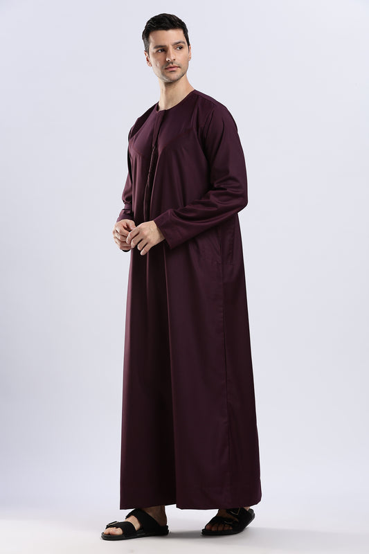 Classic Emarati Plum Purple Thobe - Men