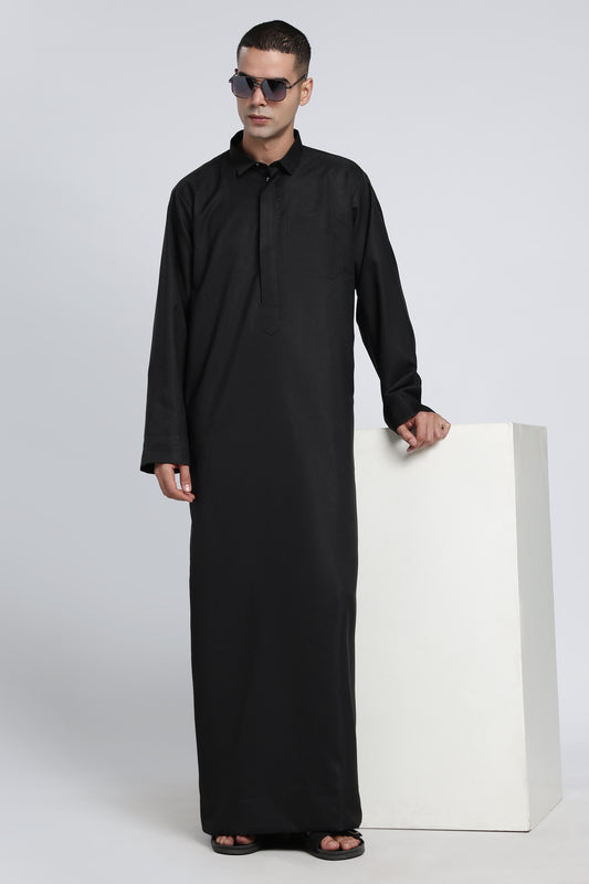 Zayn Qatari Black Thobe - Men
