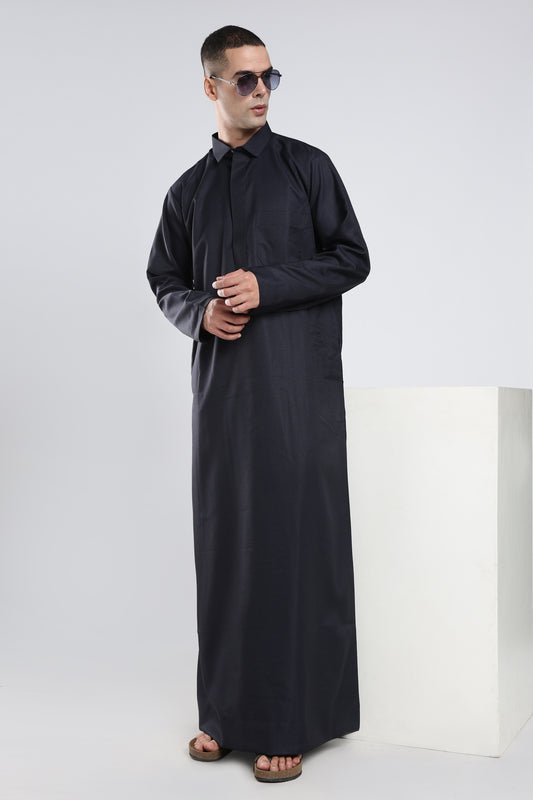 Zayn Qatari Navy Blue Thobe - Men