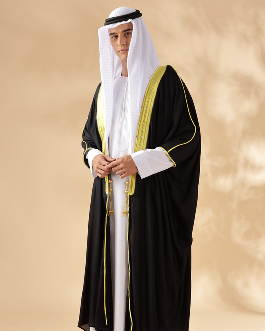 Al Madeena Black Bisht - Men