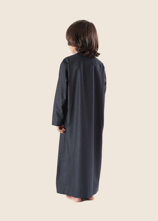 Classic Emarati Black Thobe - Boys