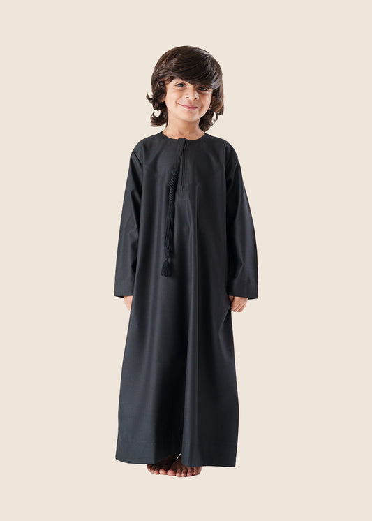 Classic Emarati Black Thobe - Boys