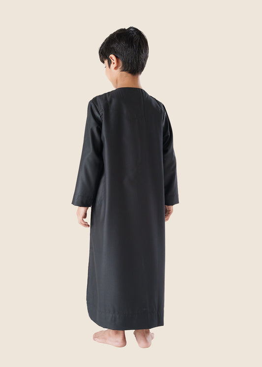 Crown Omani Black Thobe - Boys