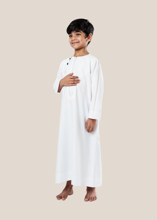 Crown Omani White Thobe - Boys