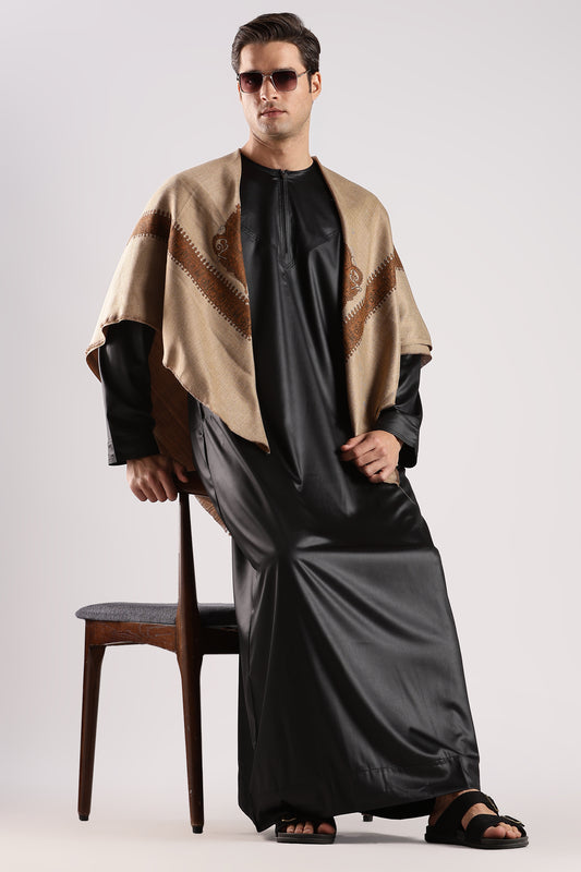 Dazzling Omani Black Thobe - Men