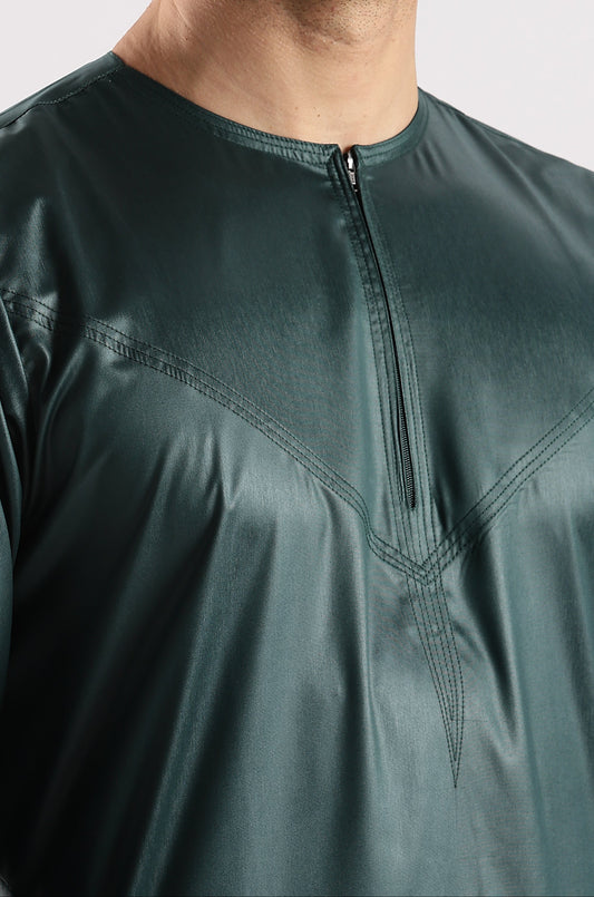 Dazzling Omani Bottle Green Thobe - Men