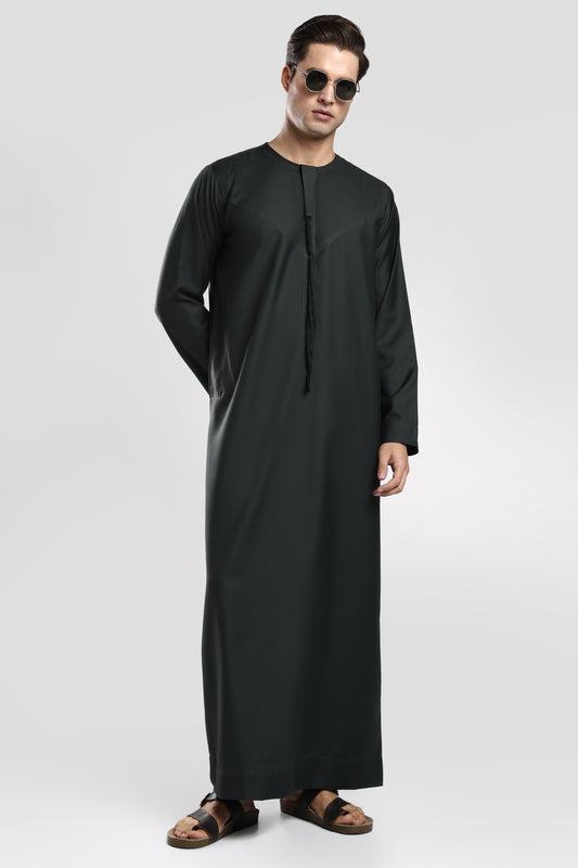 Classic Emarati Dark Green Thobe - Men