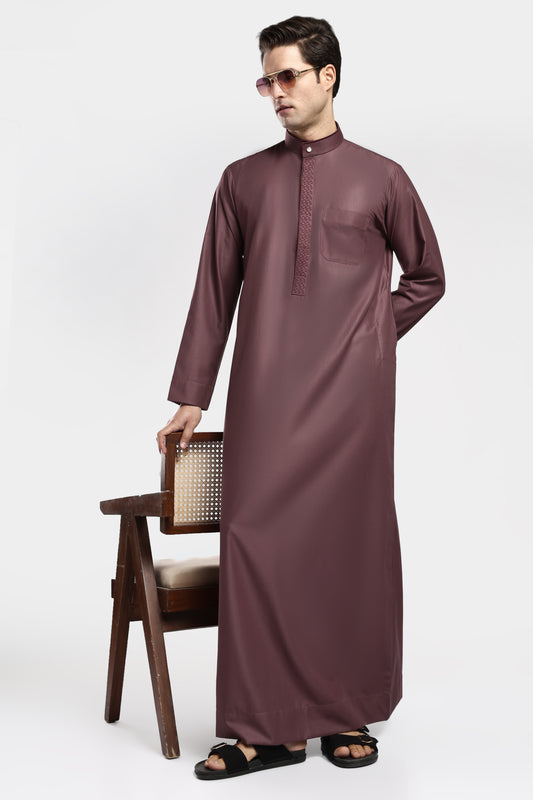 Tamim Saudi Mauve Purple Thobe - Men