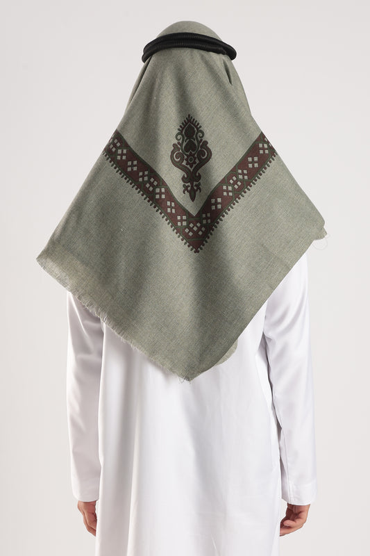 Green Embossed Kashmiri Shemagh