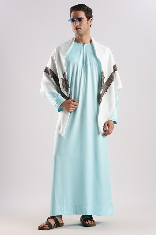 Dazzling Omani Sea Blue Thobe - Men