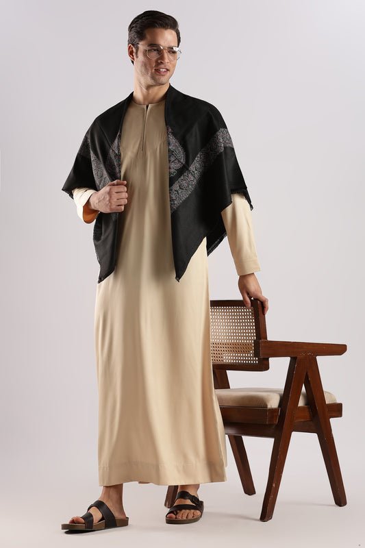 Dazzling Omani Light Gold Thobe - Men