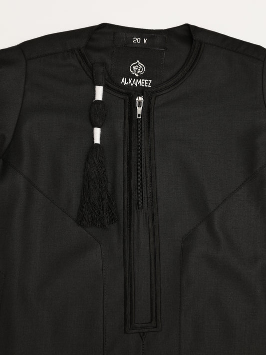 Crown Omani Black Thobe - Kids
