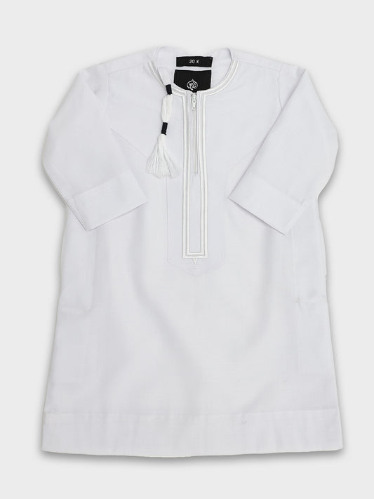 Crown Omani White Thobe - Kids